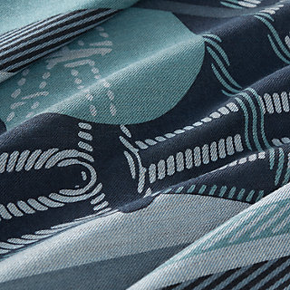 Cheval a la Couverture Spirale scarf 100 - Blue | Hermès Netherlands